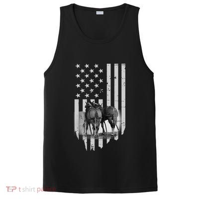 American Flag Belgian Draft Horses Gift For Farmer Gift PosiCharge Competitor Tank