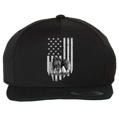 American Flag Belgian Draft Horses Gift For Farmer Gift Wool Snapback Cap