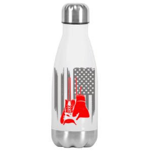 American Flag Boxing Boxer Boxing Meaningful Gift Stainless Steel Insulated Water Bottle