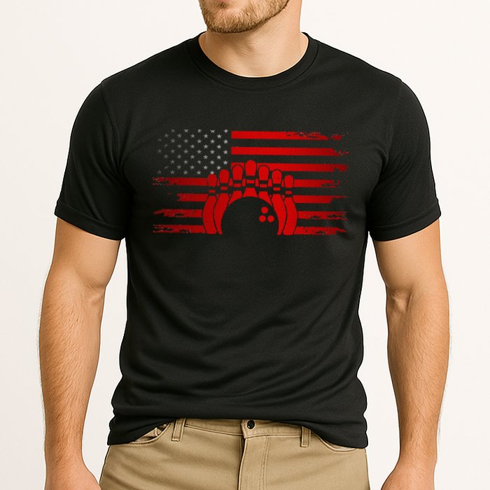 American Flag Bowling Apparel Bowling Cooling Performance Crew T-Shirt