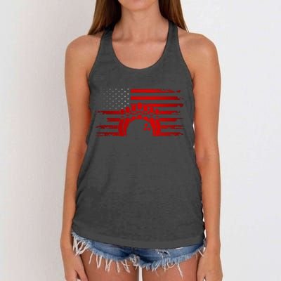 American Flag Bowling Apparel Bowling Women's Knotted Racerback Tank