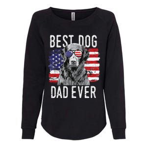 American Flag Best Dog Dad Ever Flatcoated Retriever Usa Womens California Wash Sweatshirt