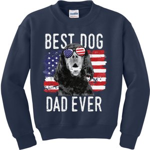 American Flag Best Dog Dad Ever Gordon Setters Usa Kids Sweatshirt