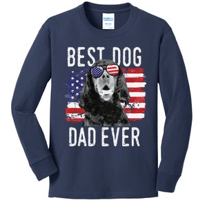 American Flag Best Dog Dad Ever Gordon Setters Usa Kids Long Sleeve Shirt