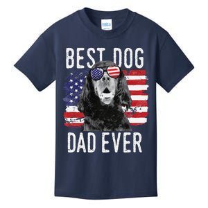 American Flag Best Dog Dad Ever Gordon Setters Usa Kids T-Shirt