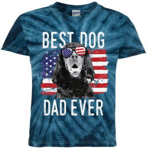 American Flag Best Dog Dad Ever Gordon Setters Usa Kids Tie-Dye T-Shirt