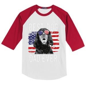 American Flag Best Dog Dad Ever Gordon Setters Usa Kids Colorblock Raglan Jersey