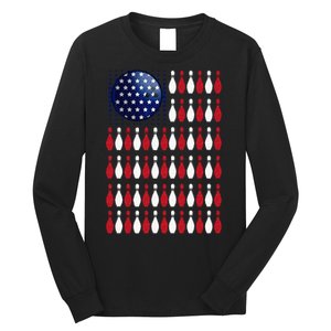 American Flag Bowling Bowler Gifts For Bowling Team Long Sleeve Shirt