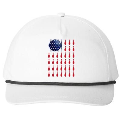 American Flag Bowling Bowler Gifts For Bowling Team Snapback Five-Panel Rope Hat