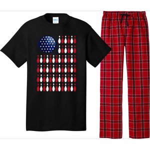 American Flag Bowling Bowler Gifts For Bowling Team Pajama Set