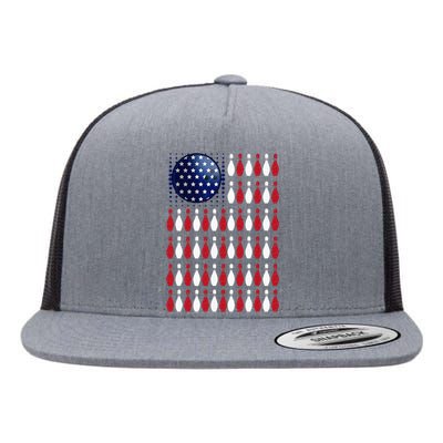 American Flag Bowling Bowler Gifts For Bowling Team Flat Bill Trucker Hat