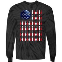 American Flag Bowling Bowler Gifts For Bowling Team Tie-Dye Long Sleeve Shirt