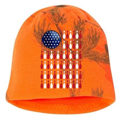 American Flag Bowling Bowler Gifts For Bowling Team Kati - Camo Knit Beanie