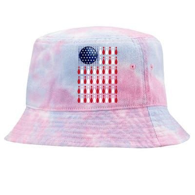 American Flag Bowling Bowler Gifts For Bowling Team Tie-Dyed Bucket Hat