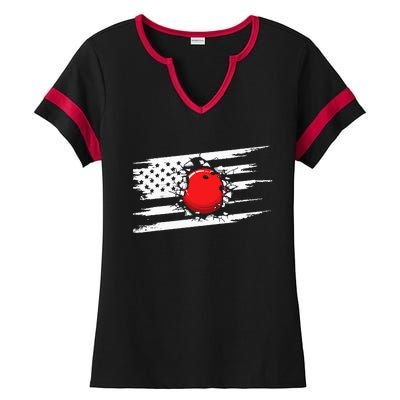 American Flag Bowling Apparel Bowling Ladies Halftime Notch Neck Tee