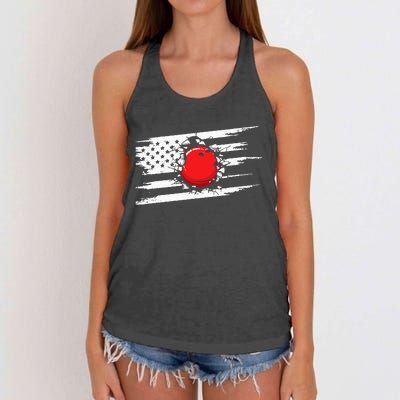 American Flag Bowling Apparel Bowling Women's Knotted Racerback Tank