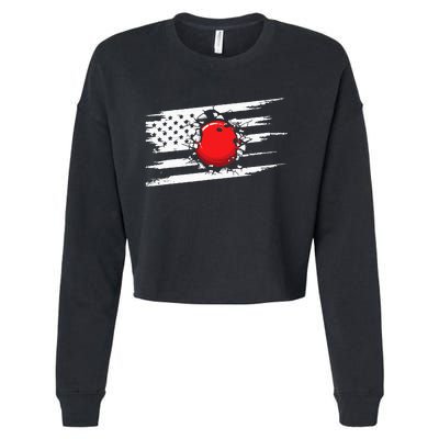 American Flag Bowling Apparel Bowling Cropped Pullover Crew