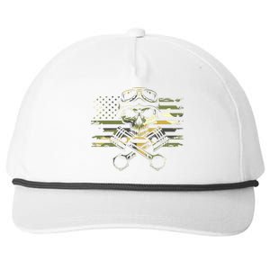 American Flag Biker Motorcycle Snapback Five-Panel Rope Hat