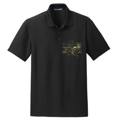 American Flag Biker Motorcycle Dry Zone Grid Polo