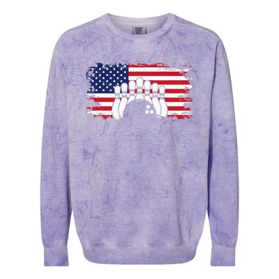 American Flag Bowling Apparel Bowling Colorblast Crewneck Sweatshirt