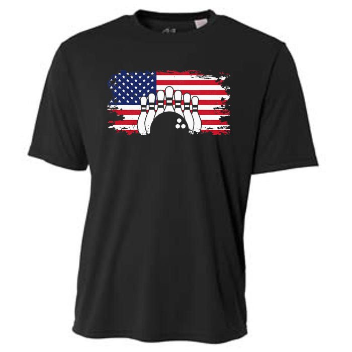 American Flag Bowling Apparel Bowling Cooling Performance Crew T-Shirt