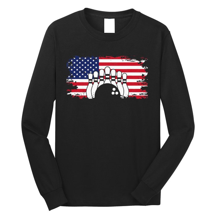 American Flag Bowling Apparel Bowling Long Sleeve Shirt