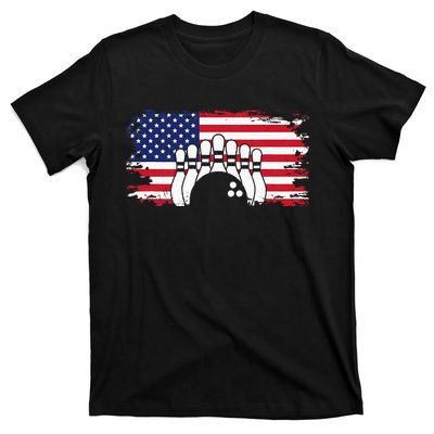 American Flag Bowling Apparel Bowling T-Shirt