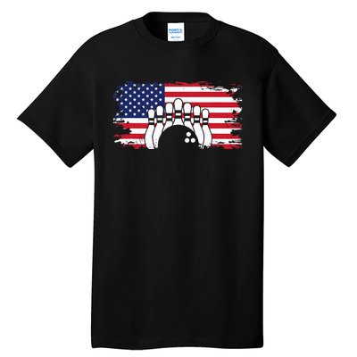 American Flag Bowling Apparel Bowling Tall T-Shirt