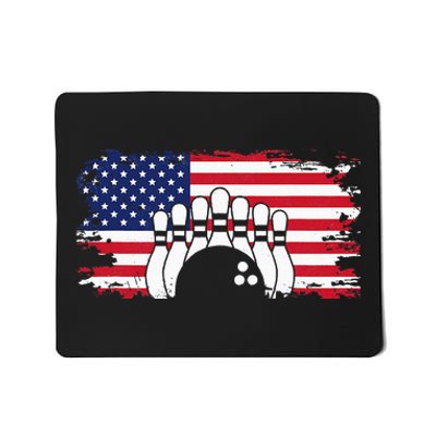 American Flag Bowling Apparel Bowling Mousepad