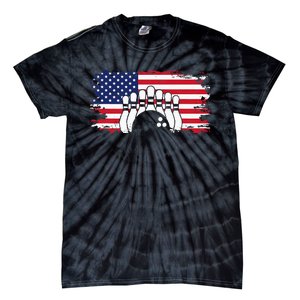 American Flag Bowling Apparel Bowling Tie-Dye T-Shirt