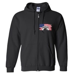 American Flag Bowling Apparel Bowling Full Zip Hoodie