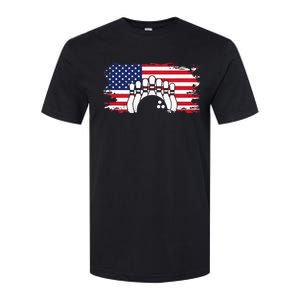 American Flag Bowling Apparel Bowling Softstyle CVC T-Shirt