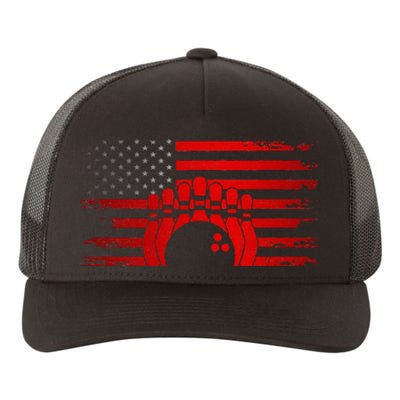 American Flag Bowling Apparel Bowling Yupoong Adult 5-Panel Trucker Hat