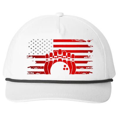 American Flag Bowling Apparel Bowling Snapback Five-Panel Rope Hat