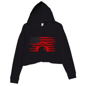 American Flag Bowling Apparel Bowling Crop Fleece Hoodie