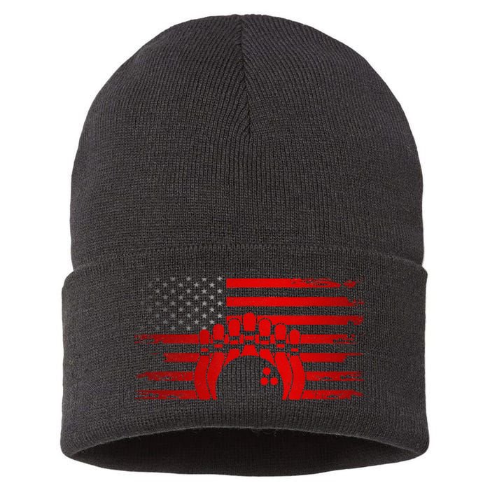 American Flag Bowling Apparel Bowling Sustainable Knit Beanie