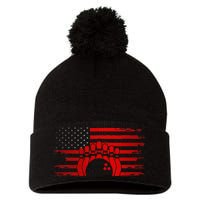 American Flag Bowling Apparel Bowling Pom Pom 12in Knit Beanie