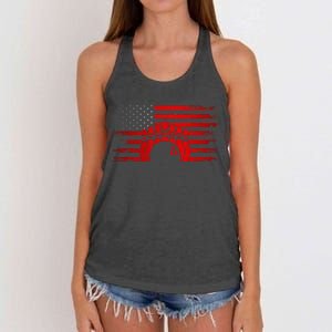 American Flag Bowling Apparel Bowling Women's Knotted Racerback Tank