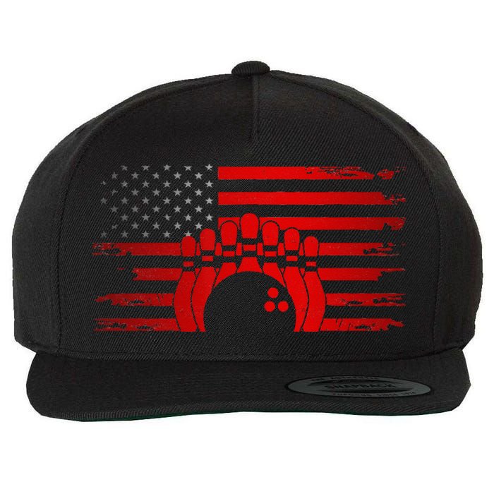 American Flag Bowling Apparel Bowling Wool Snapback Cap