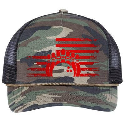 American Flag Bowling Apparel Bowling Retro Rope Trucker Hat Cap