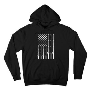 American Flag Bass Fishing Rod Fishing Lover Hoodie