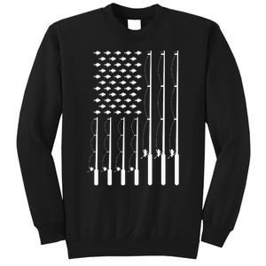 American Flag Bass Fishing Rod Fishing Lover Sweatshirt