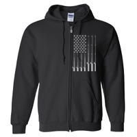 American Flag Bass Fishing Rod Fishing Lover Full Zip Hoodie