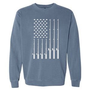 American Flag Bass Fishing Rod Fishing Lover Garment-Dyed Sweatshirt