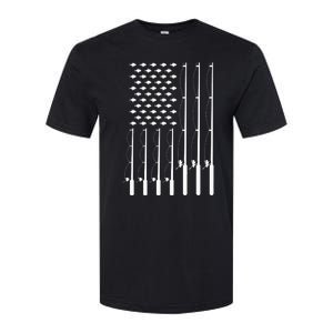 American Flag Bass Fishing Rod Fishing Lover Softstyle CVC T-Shirt