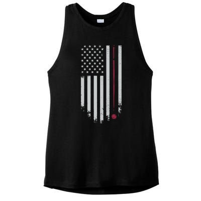 American Flag Billiard Pool Player Vintage Gift Ladies PosiCharge Tri-Blend Wicking Tank