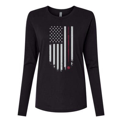 American Flag Billiard Pool Player Vintage Gift Womens Cotton Relaxed Long Sleeve T-Shirt