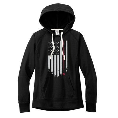 American Flag Billiard Pool Player Vintage Gift Women's Fleece Hoodie