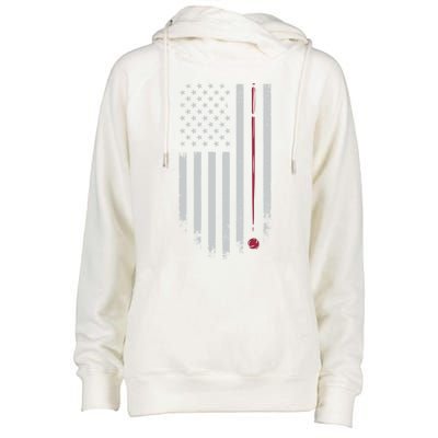 American Flag Billiard Pool Player Vintage Gift Womens Funnel Neck Pullover Hood