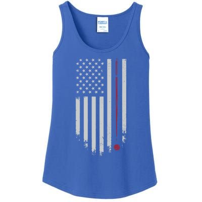 American Flag Billiard Pool Player Vintage Gift Ladies Essential Tank